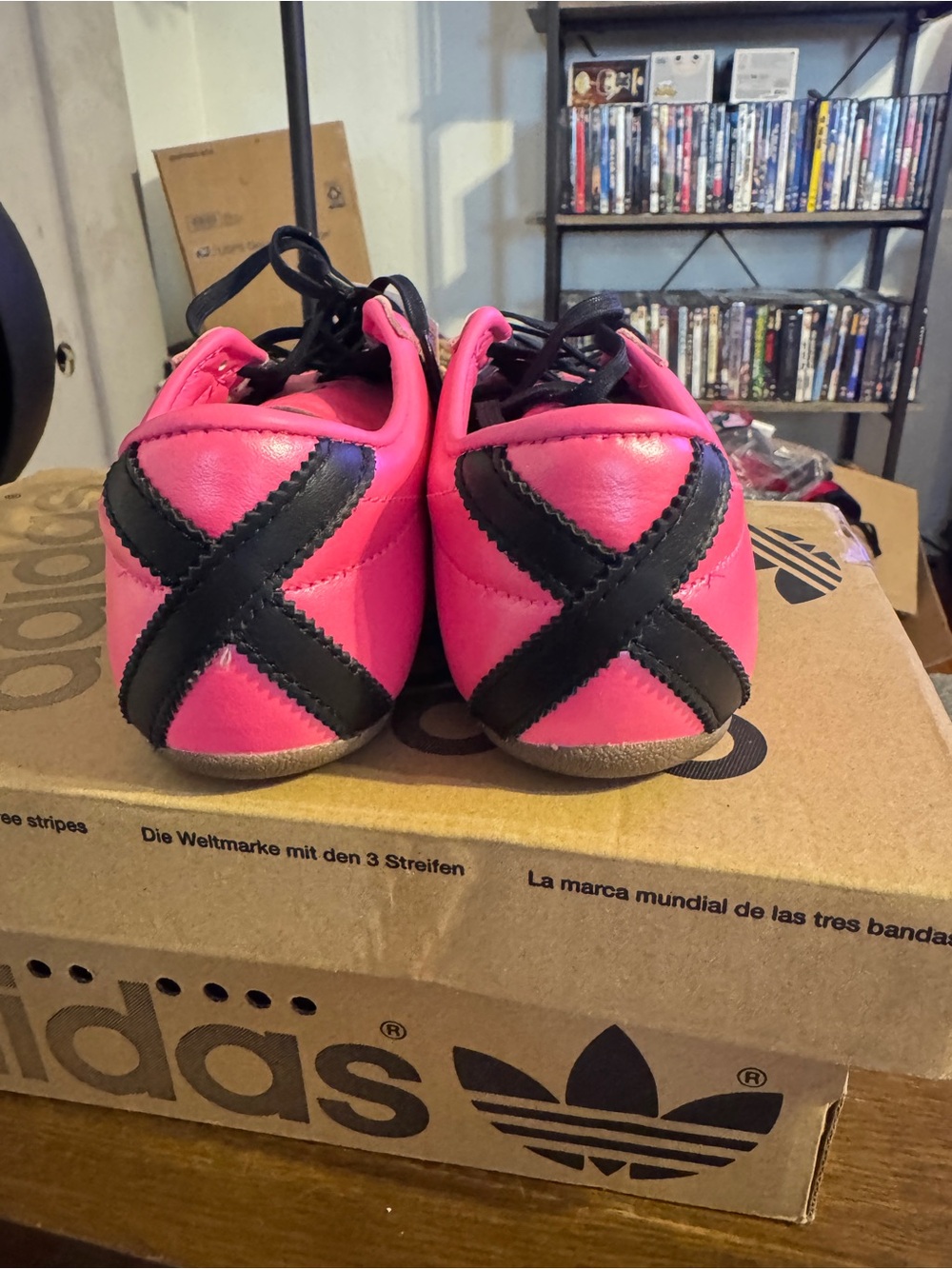 Pink Women's Athletic Sneakers with Black Stripes by Adidas New - Picture 4 of 11